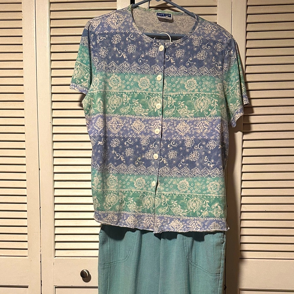 Cape Cod Blues Shirt & Pants Set Women’s Petite Large